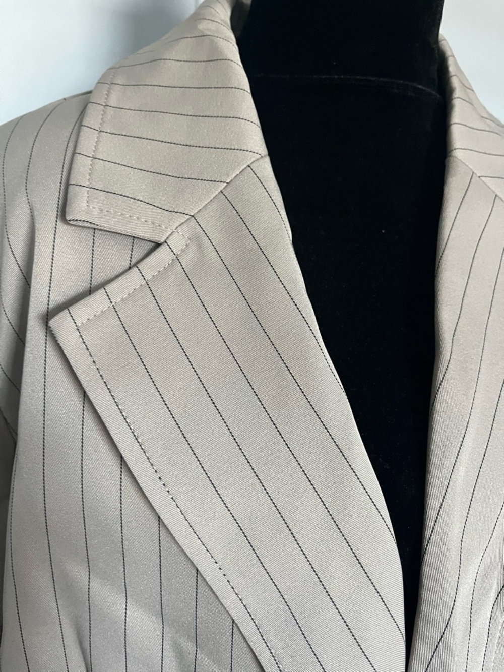 NWT Aaron & Amber Striped Beige Double-Breasted Women's Blazer - Picture 3 of 7